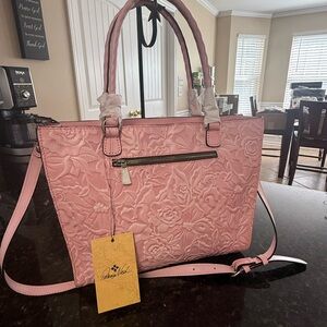 Patricia Nash Pink Embossed Floral Tote